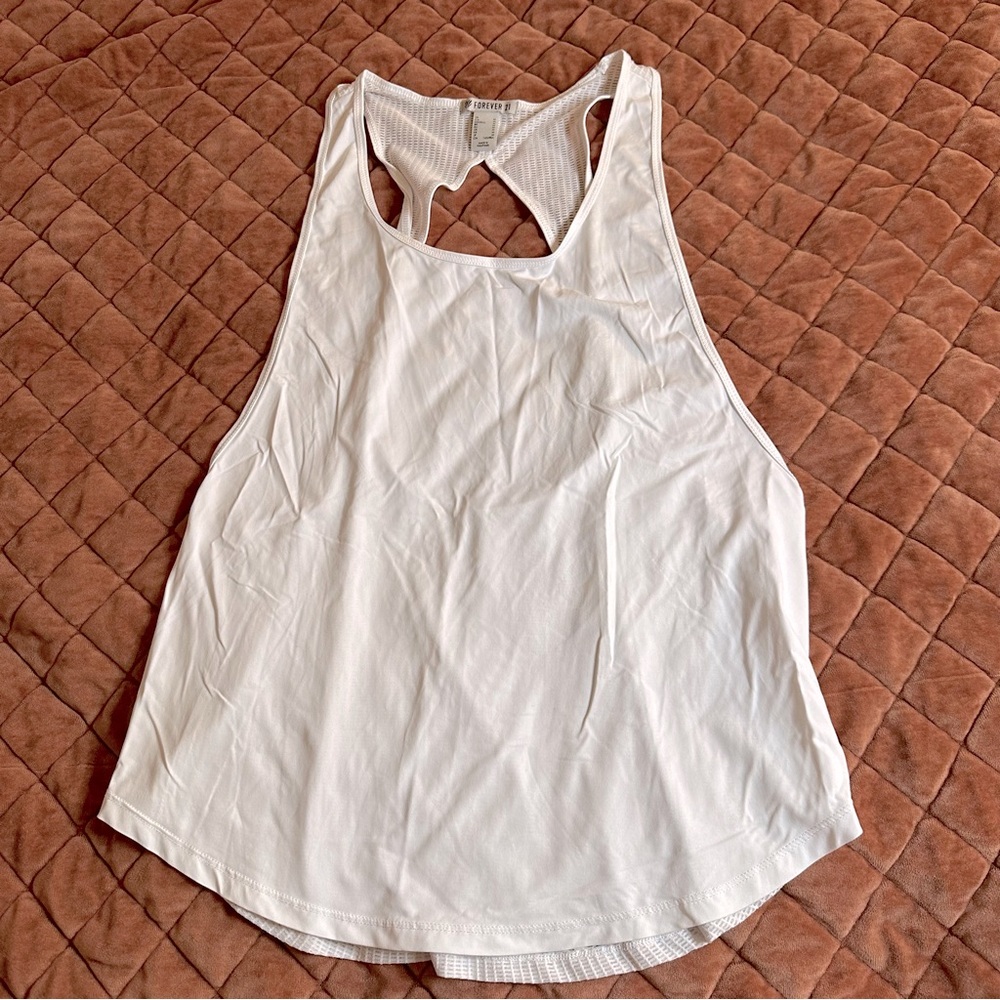 Forever 21 white active tank top